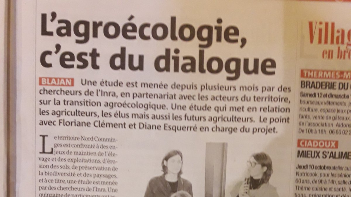Dynafor_Lab's tweet photo. On parle du projet #COTERRA dans la Gazette du #Comminges
@FlorianeClement #DianeEsquerré
#diagnosticterritorial #videoparticipative #politiquespubliques #agroécologie #concertation https://t.co/9hCYtgf2X9