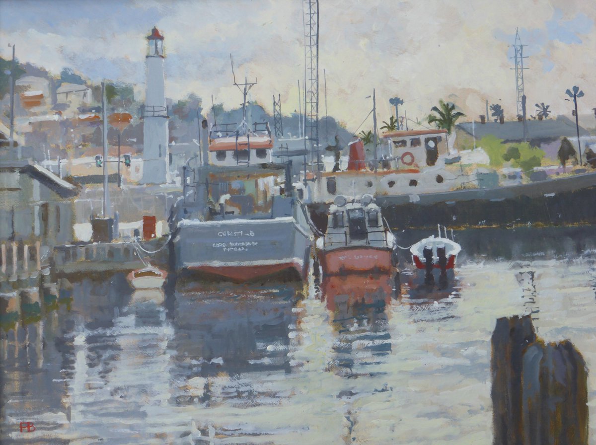 Four of Paul Bannings' paintings in the exhibition this year, see them online at mallgalleries.org.uk/whats-on/exhib… on pages 1 and 2
#Alderney #Trinidad #Bristoldocks #Emsworth #Woodbridge