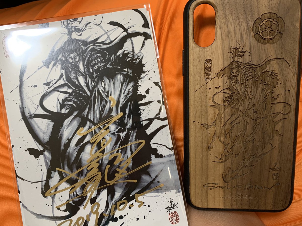 なかせひな 武人画家のこうじょう雅之さんのスマホケース届いた 武将マジかっこいい ポストカードにもサインもらったので大切にする 種類もこんなにあるんだよ こうじょう雅之