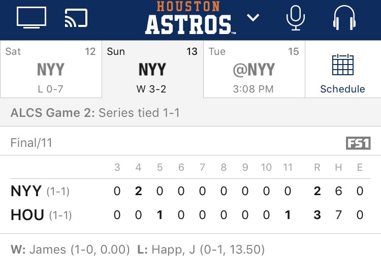 fj1906's tweet photo. The Houston Astros just won Game 2 against the NY Yankees in 11 innings! #HoustonAstros #Astros #AstrosVSYankees #AstrosTwitter #Houston https://t.co/k8xUQ6WqId