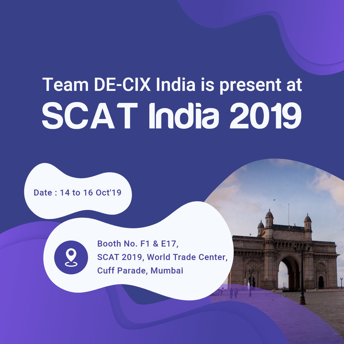 decixindia's tweet photo. Team DE-CIX India is present at #SCAT India 2019. Meet us for all your #peering queries
#SCATIndia #DECIXIndia #DECIXMumbai https://t.co/JJuhWMsfZQ