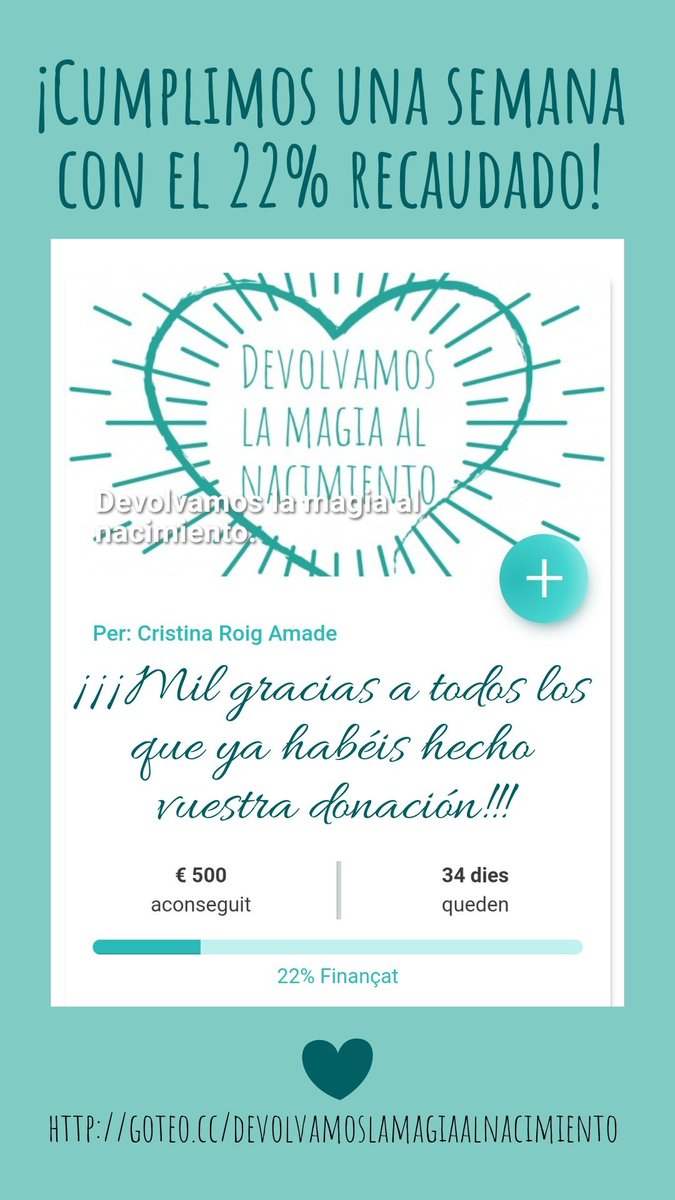 Gaia21747360's tweet photo. Buenos dias! ¡¡¡Primer objetivo cumplido!!!👏👏 En esta primera semana de campaña ¡ya llevamos el 22% recaudado! Vamos bien, ¡¡que no decaiga el ritmo!😊💪❤️
¡Mil Gracias a todos los que ya habéis hecho vuestra donación, os estoy eternamente agradecida!❤️
https://t.co/RvNBsgxRXm https://t.co/JZm0EQe0m1