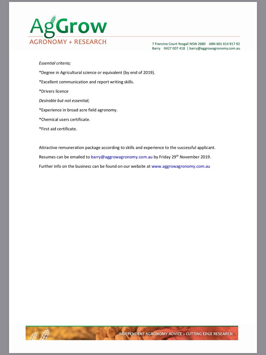 We are excited to be advertising for a new member to our team. If you would like to join an exciting consulting agronomy and research career path then see below for details. Applications close 29th November. Retweets appreciated.