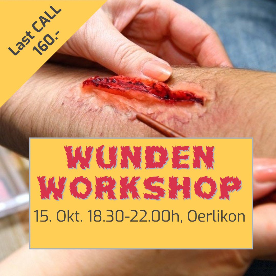 Last Call: Künstliche #Wunden selber kreieren. Gruselig für #Halloween oder realistisch für die nächste #Feuerwehrübung? Nur für Kurzentschlossene : 15. Okt. in Oerlikon (18:30h)

qurs.ch/0001f-2018-1-w… 

#wundenworkshop #kurse #qurs #kurs