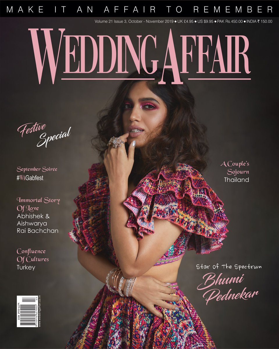 yrftalent's tweet image. Star Of The Spectrum 🌟
@bhumipednekar graces the cover of @wedding_affair in a splendid avatar as cover-girl this October 2019. 
_______________________________________

#BhumiPednekar #CoverGirl #WeddingAffair #Beauty #Actor #Style #Love #October #Stylish #Celebrity 🌟