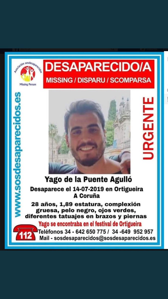 14/10. Tres meses buscándote y seguiremos hasta encontrarte. Sé que siempre lo hacéis pero nuevamente os pedimos difusión . Gracias ❤️ #SOSYAGO