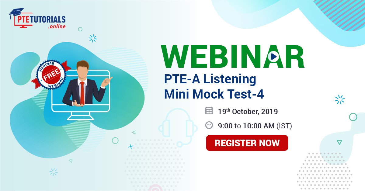 👉Scoring low in PTE-A listening?
👉Register for the FREE PTE Listening Mini Mock Test-4 Webinar!
👉Practice with our expert and gain mastery over
#PTEListening #PTEPreparation #PTEPractice #PTEListeningMockTest #PTEExpert #PTESummariseSpokenText 
🌐bit.ly/2rsvN1k