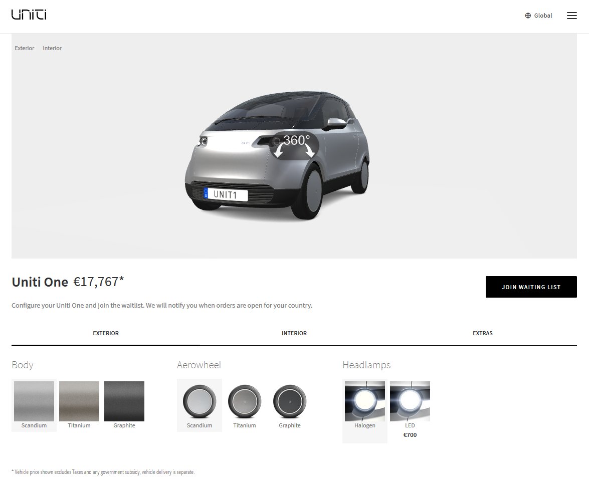 nextmove_de's tweet photo. Der #UnityOne ist konfigurierbar und man kann einer Warteliste beitreten - Wer von euch verfolgt die Entwicklung des #CityCar aus #Schweden oder ist schon auf der Waitlist? #Elektroauto #Elektromobilität #eCar
https://t.co/N3mUAYW6oc https://t.co/kNRiWa6BQo