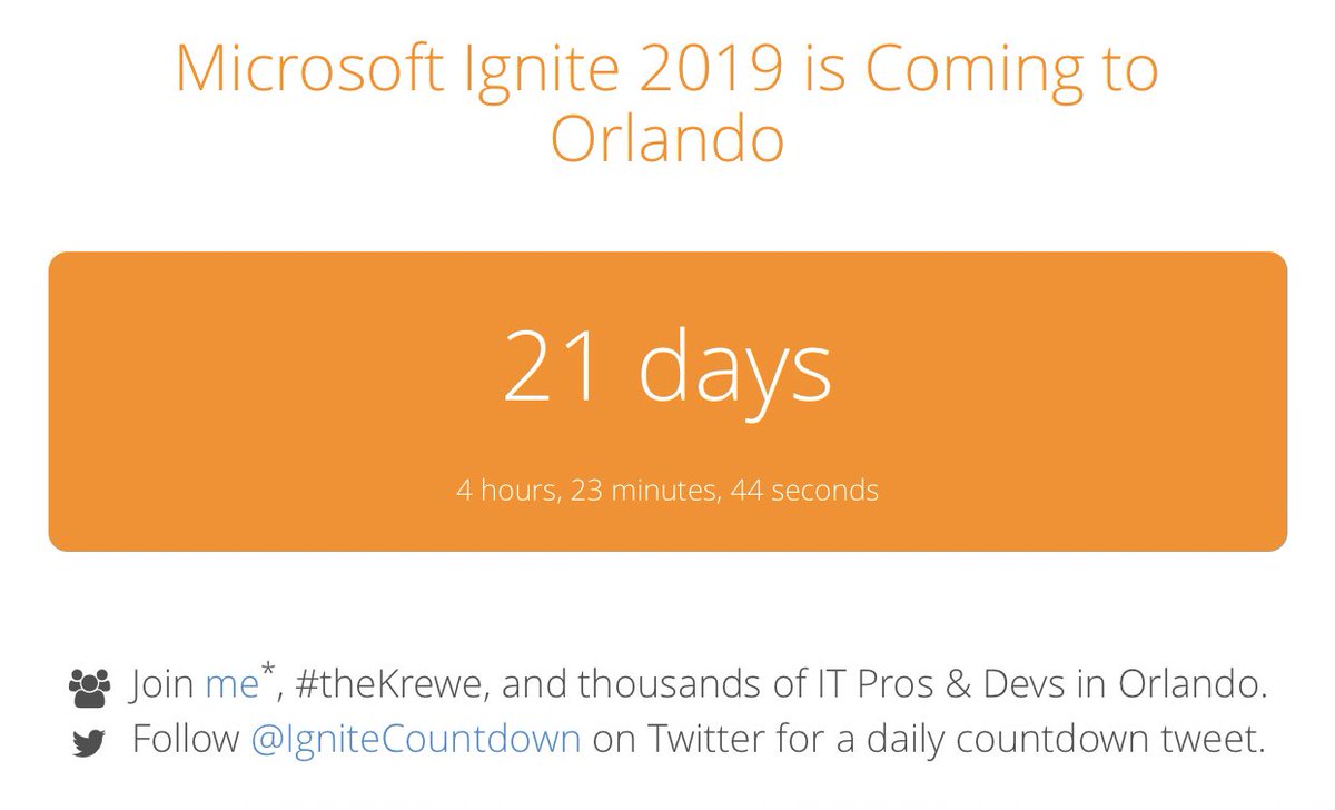 Getting excited 😆......Only 3 weeks to go until #MSIgnite in #Orlando all thanks to an <a href="/ucisa/">UCISA</a> bursary. <a href="/ucisaig/">UCISA IG</a>