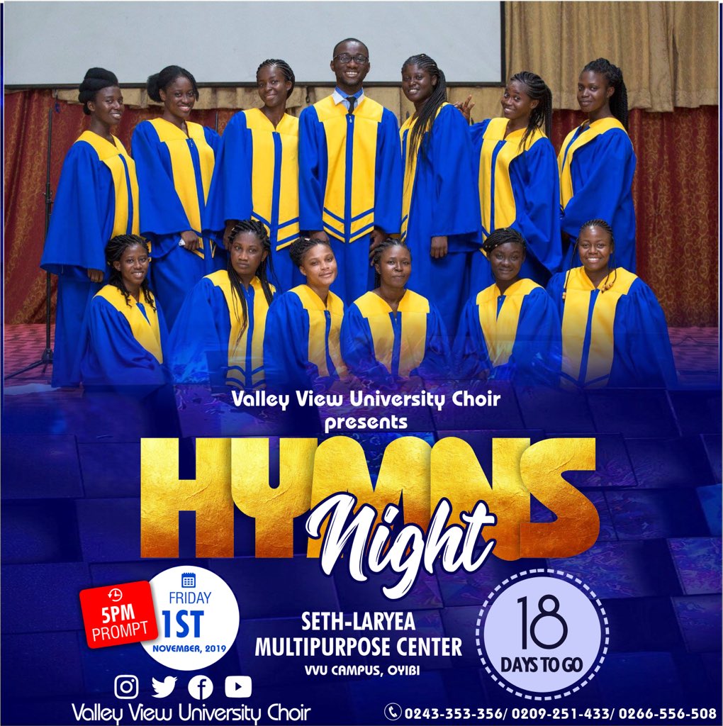 VVUChoir_Oyibi's tweet photo. He Is The Way Maker πΌπΆππ
#18daysmore
#HymnsNight.
#HeIsTheWayMaker
#1stNovember.
#VVUChoir.
Please you canβt afford to miss this program. https://t.co/BKpqgT6lIH