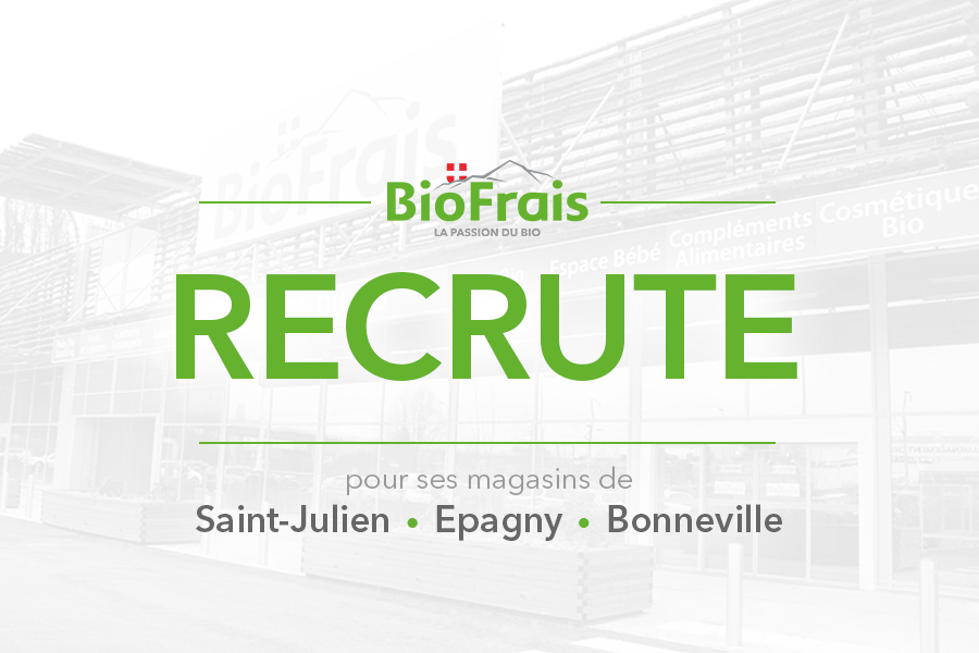 BioFrais's tweet photo. 📝Dans le cadre de son développement, notre enseigne recrute pour nos magasins de #Bonneville, #Epagny et #SaintJulienEnGenevois.
Voir toutes les offres ➡️ https://t.co/4h0PB7ndvG
#Emploi #Job #HauteSavoie https://t.co/EbYON0quoe