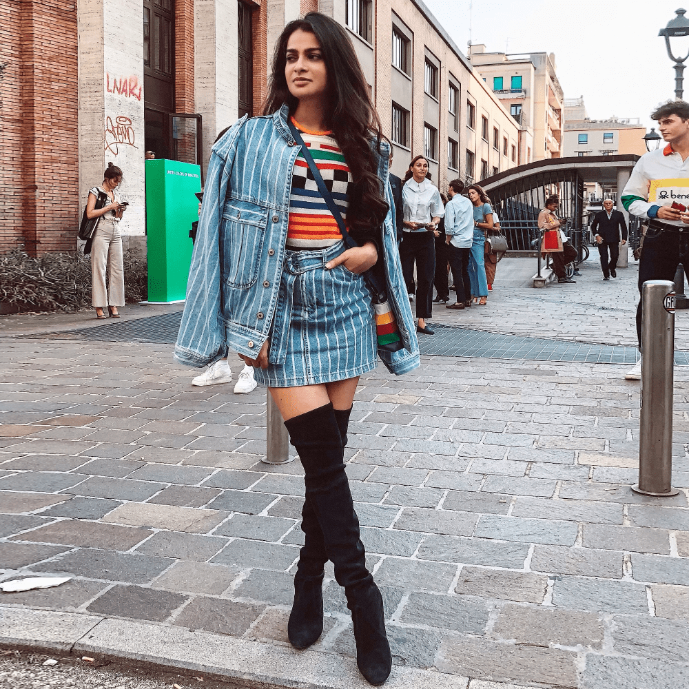 benetton_india's tweet photo. Spotted @tanya1ghavri striking a pose in an all-denim look from the Rainbow Machine collection by 
@jcdecastelbajac. Hit❤️if you are adding this to your wardrobe today!
#BenettonAW19
#InStoresNow #Benetton #RainbowMachine https://t.co/CqB2gnPaAW
