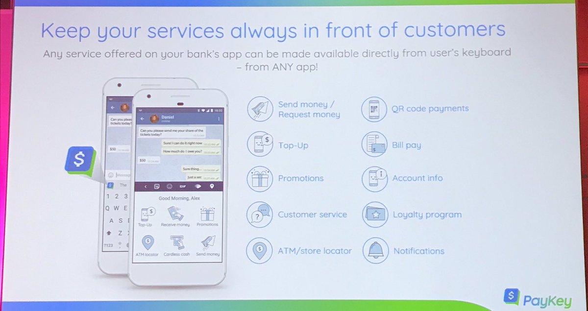 labordeolivier's tweet photo. Let’s discover #PayKey an innovative social #banking solution at #EfmaInno19 @Efma_news
To be where clients are: on social platforms!
#innovation #socialmedia
@kalydeoo @Ym78200 @mallys_ @boplanti @JimMarous https://t.co/qGBs9ymoox
