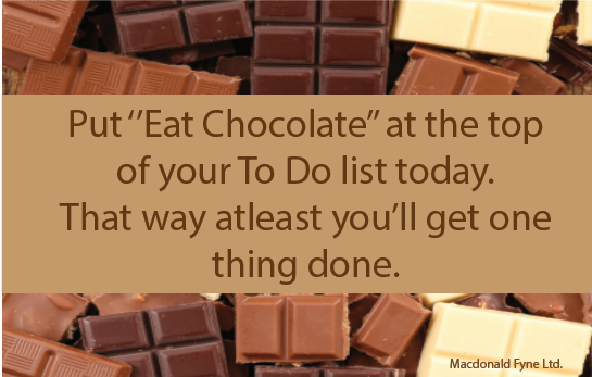macfyne's tweet photo. It's Monday and raining so 'Eat Chocolate' is a must have on the To Do list today! 
What chocolate do you crave on a rainy day? #nationalchocolateweek #promotionalmerchandise #team https://t.co/IbiNciRJZI