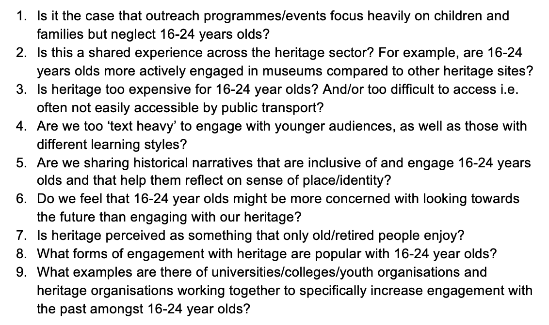 HeritageChat's tweet photo. This month's #HeritageChat is on Engaging 16-24 year olds with Heritage.
We've had great suggestions for the chat - see below, and https://t.co/kBFJKbT9rf. Hope you can join us on 17 Oct, 13.00-14.00 (UK time) https://t.co/OV9xxTc8TF