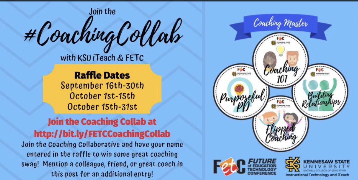 ksuiteach's tweet photo. Make sure you join our #CoachingCollab and share with a colleague for your chance to win an amazing prize 🎁 We will draw and tweet our winner TOMORROW! https://t.co/d8uCZOlz38