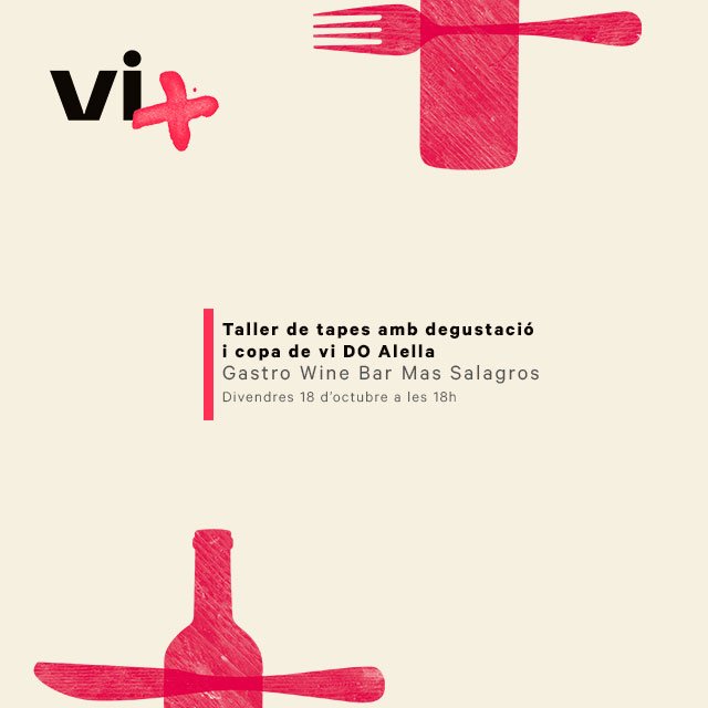 📅 Divendres 18
🍷TALLER DE TAPES AMB DEGUSTACIÓ I COPA DE VI DO ALELLA
⏰ 18h
📍Gastro Wine Bar by <a href="/MasSalagros/">MasSalagrosEcoResort</a> 
💰30 € 
⚠ Inscripcions: enoturismedoalella.cat
__
#enoturismedoalella #vimesdoalella #terrapansablanca