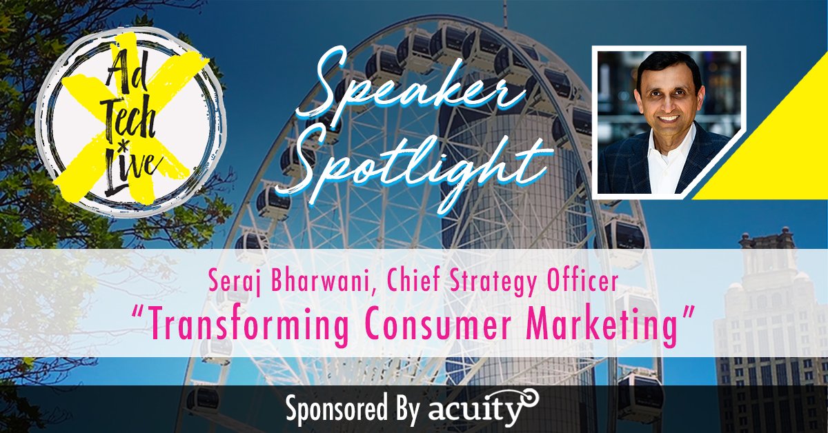 #AdTechLive is happening in 9 days! Don't miss out on a great program, including Seraj Bharwani from @AcuityAds, sharing his perspective on the digital future of consumer marketing. Register today! Register today! aaaa.org/event/atlanta-…