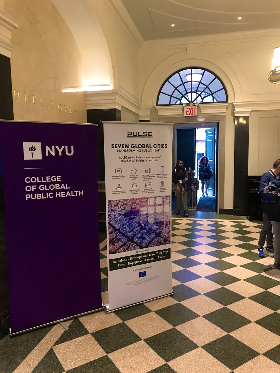 PulseProjectEU1's tweet image. #PULSEproject is in New York 🇺🇸🗽for the #ICOST2019, organized together with @NYAMNYC and @nyupublichealth. Several experts from all around the world will explain how #ArtificialIntelligence can impact citizens’ life and #PublicHealth. #HealthyCities #HiAP #SmartCities