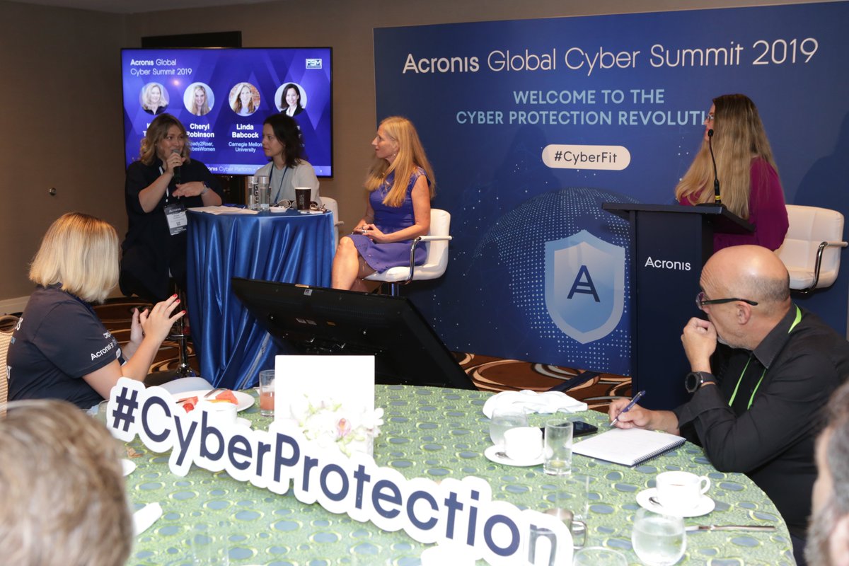 👩‍💻 "There are so many companies searching for women to step up and take on leadership roles" - <a href="/KatyaLawyer/">Katya Fisher</a> on the opportunities unique to women with @turtseva @ProfessorCR and Linda Babcock at the Women in Tech breakfast.

Get #CyberFit at the #AcronisCyberSummit