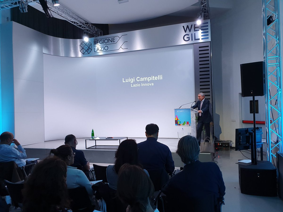 LazioInnova's tweet photo. Il direttore operativo #SpaziAttivi @LazioInnova Luigi Campitelli: la missione di @startcuplazio e' promuovere imprenditorialita' innovativa nel #Lazio grazie al supporto delle Universita', dei Centri di Ricerca e degli Spazi Attivi della @RegioneLazio #startcuplazio2019 https://t.co/XVBzOLE4V7