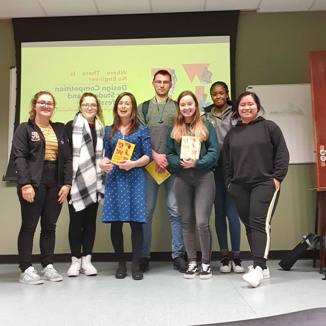 Great to meet members of EWB-UCC committee in Cork last week &amp; share our #WTINE20 design challenge with them!

If you want to get involved in the society why not come along to their #Mapathon event on Wednesday evening?
facebook.com/events/4718536…

#HumanitarianEngineering