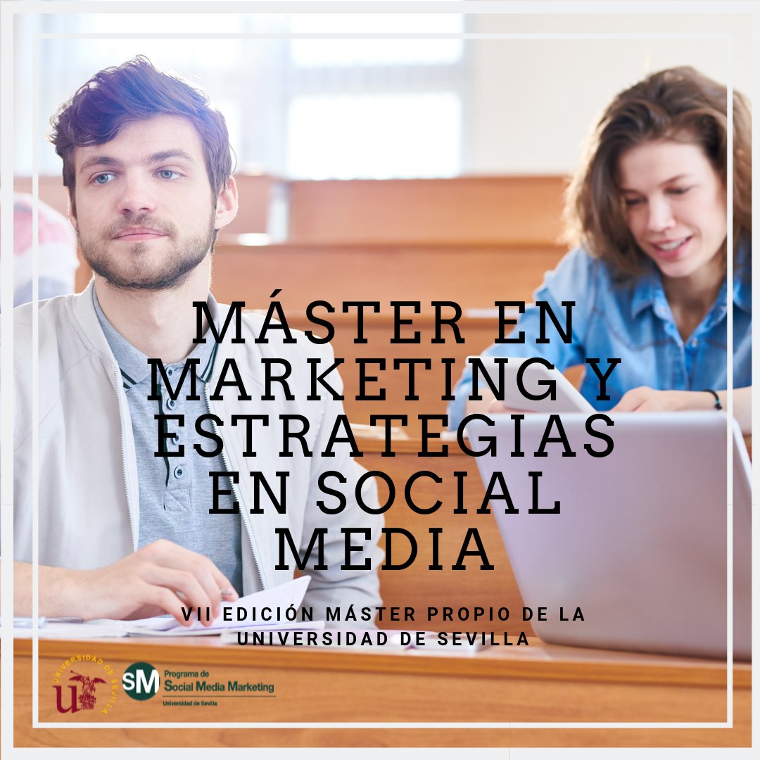 MasterMKT_US's tweet photo. ⚠️⚠️ ÚLTIMOS DÍAS ⚠️⚠️ Entramos en la última semana para realizar la matrícula en la VII Edición del Máster en Marketing y Estrategias en Social Media de @unisevilla y el @CFP_unisevilla ➡️ https://t.co/hSxRRQ21nU 
¡El día 20 de octubre finaliza el plazo de matrícula!#MásterSmmUs https://t.co/O84k0Awkv3