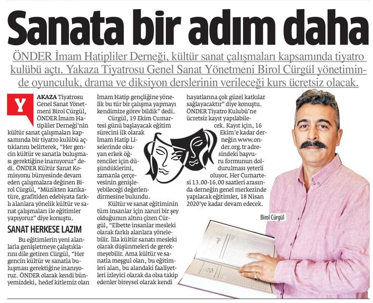 "Önder Tiyatro Kulübü"
Kulübümüze katılmak isteyen arkadaşlarımız http://www.onder.org.tr adresinden başvuru formunu doldurabilirler.
#AnadoluAjansı #Stargazete #Analizgazetesi #Yenisöz #Doğruhaber #Milligazete
#Önder #Tiyatro #Kulüp #Eğitim #BirolCürgül #YakazaTiyatrosu