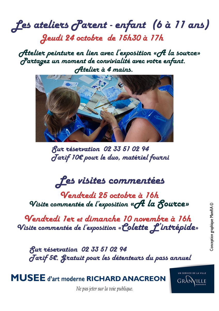 // Programme des animations //
Pour les vacances, le musée sera ouvert du mardi au dimanche de 14h à 18h. A vos agendas !📝