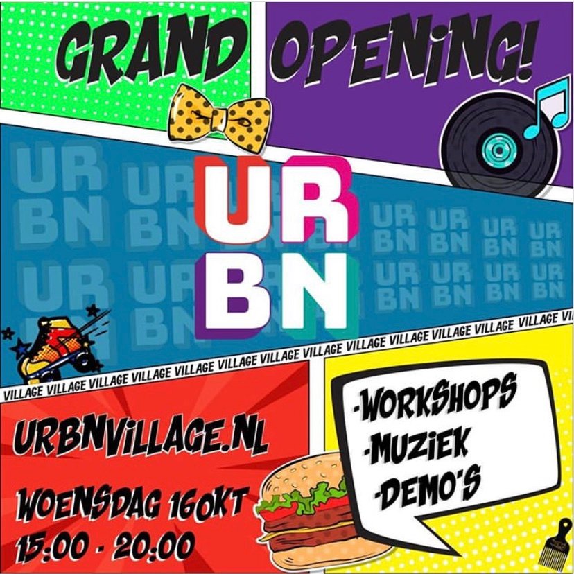 Woensdag 16 oktober: GRAND OPENING URBN VILLAGE LELYSTAD 
Workshops/ muziek/ demo's &amp; more!
Vanaf 15 uur ben jij welkom in deze nieuwe toffe plek voor alle jongeren in Lelystad! 
jonginlelystad.nl/agenda/58652/g…