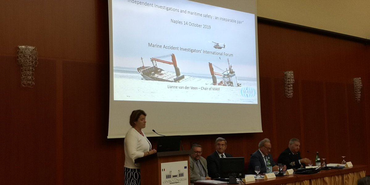 #maritime_safety MAIIF Chair Lianne van der Veen presenting MAIIF in Naples, Italy at the Puplic Conference Safety and Investigations