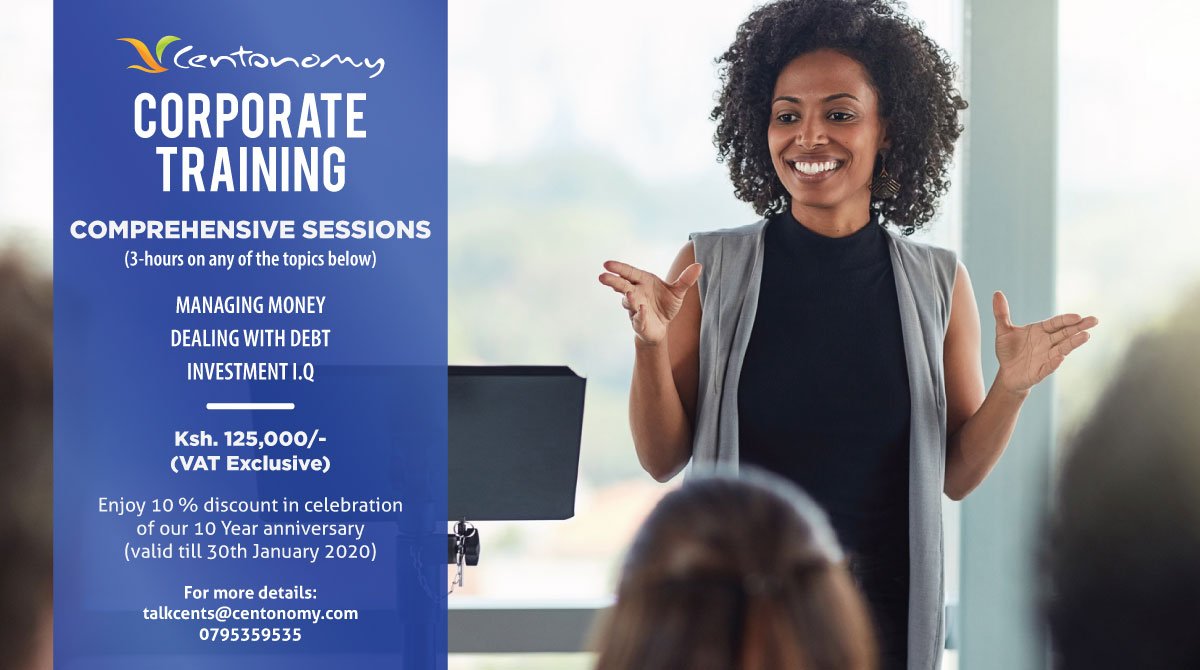 Centonomy's tweet photo. Is there value in empowering your staff to become better stewards of their personal finances?
Gift your employees this festive season & equip them with the knowledge & skills to manage & grow their money.
For inquiries call 0795359535
#CentonomyCorporateTraining https://t.co/FPbd7kacMH