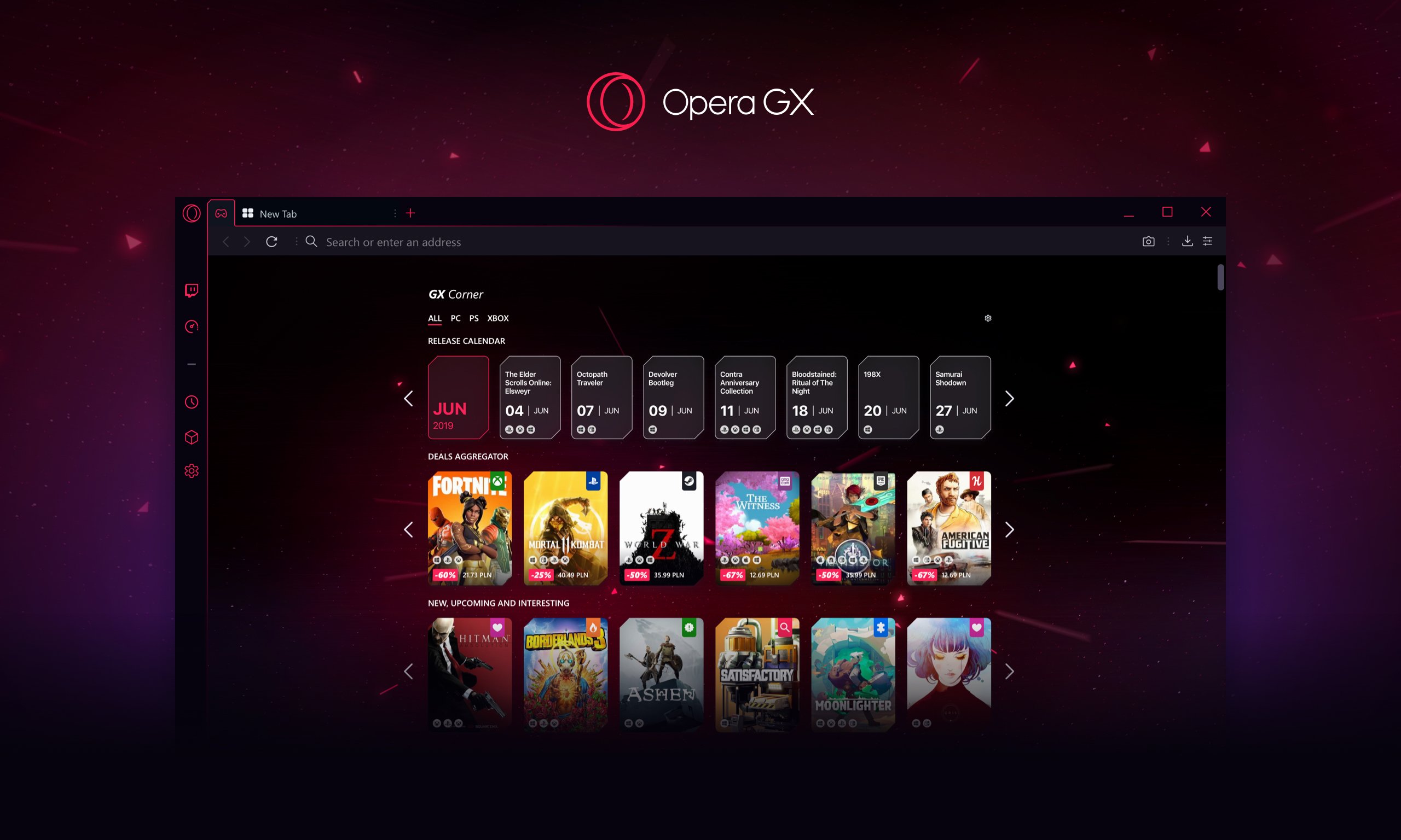 Opera GX – the world's only browser for gamers – debuts on the