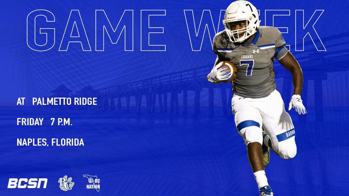 BCSN (@bcsnlive) on Twitter photo IT'S GAME WEEK! <a href="/BarronCollier/">Barron Collier</a> will go on the road to take on <a href="/PalmettoRidgeHS/">Palmetto Ridge</a> in a big district game Friday at 7pm. IT'S GAME WEEK! <a href="/BarronCollier/">Barron Collier</a> will go on the road to take on <a href="/PalmettoRidgeHS/">Palmetto Ridge</a> in a big district game Friday at 7pm.
