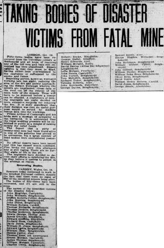 OlympicStatman's tweet image. #Senghenydd 14 October 1913