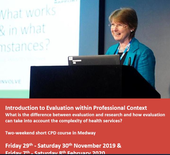 Two-weekend short #CPD course for all #healthcare professionals: Introduction to Evaluation within Professional Context. 29-30 November 2019 &amp; 7-8 February 2020. 30h of CPD. To book visit: store.kent.ac.uk/short-courses/…