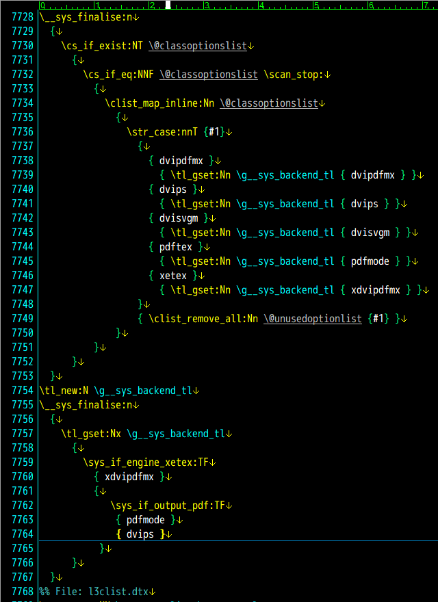 zr_tex8r's tweet image. expl3-code.texを見た感じ
「\@​classoptionslist を調べて \g__sys_backend_tl を設定する」
が実行された*後に*
「\g__sys_backend_tl の既定値を設定する」
が実行されているようにみえる🤔
#TeX #expl3