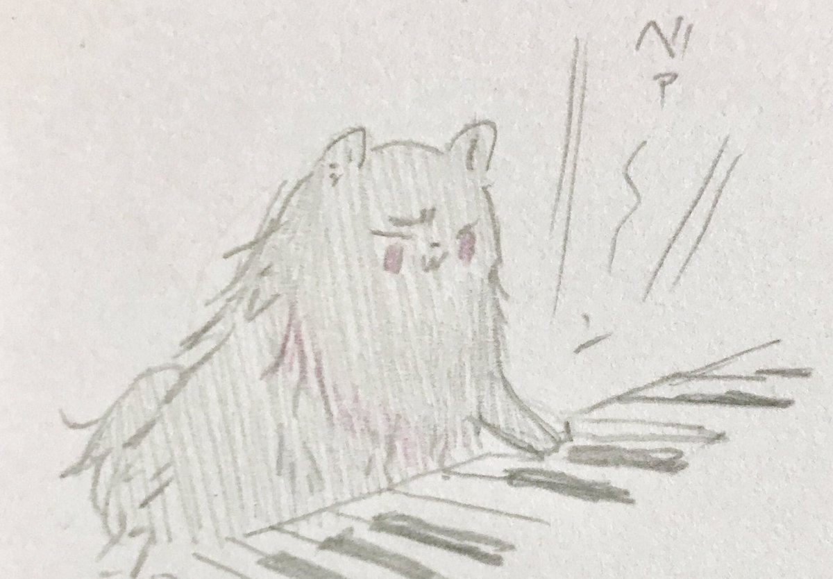 ピアノを触って回収されるピノ(いぬのすがた) 