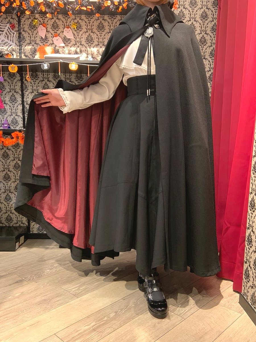 MIHO MATSUDA フード付きロングマント 黒 110cm Mantle (2021) by Miho