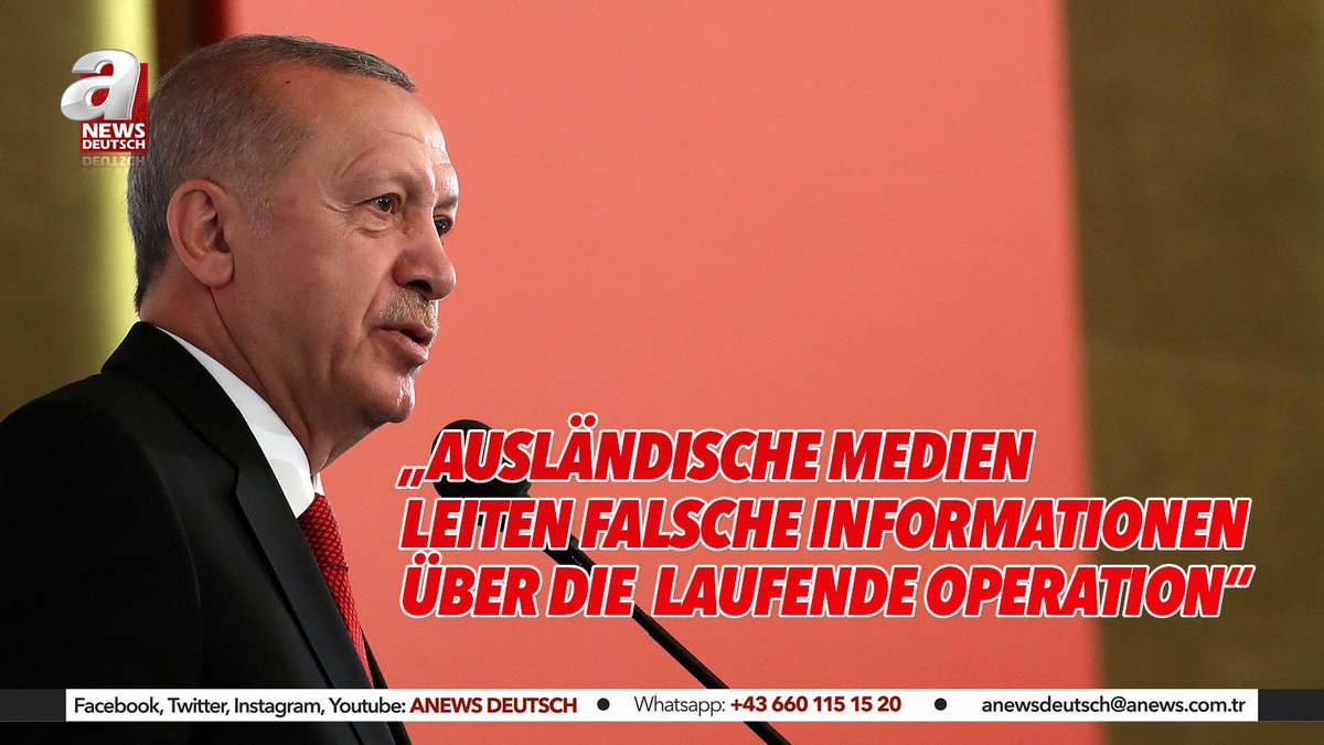 Präsident Erdogan: "Ausländische Medien leiten falsche Informationen über die laufende Operation in Syrien."
#Erdogan #Türkei #Syrien #pkk #ypg #pyd