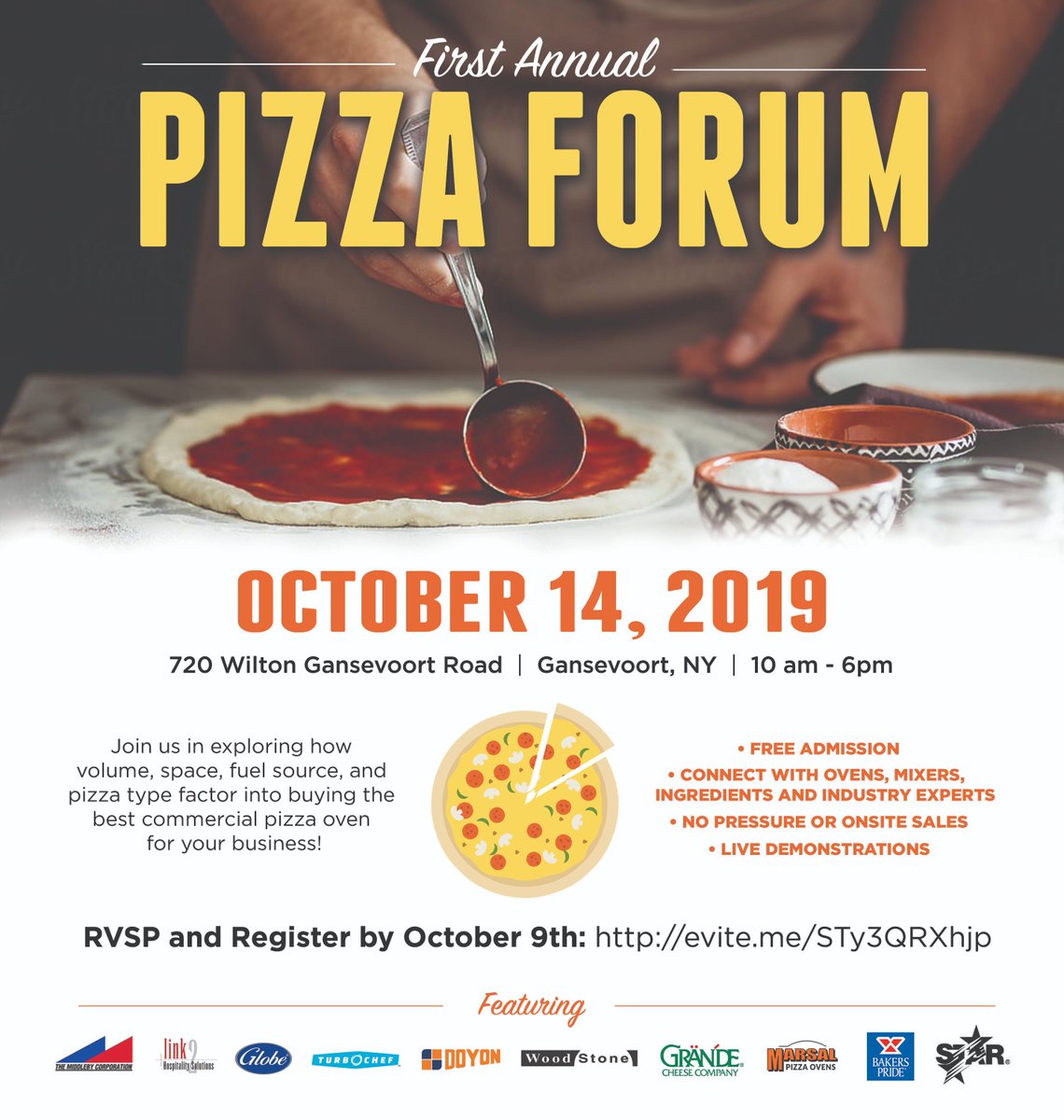 Middleby Marshall will be participating in Link2 Hospitality's 1st annual Pizza Forum hosted by Saratoga Restaurant Equipment. Join us today if you are in the Saratoga area and find all your pizza solutions! Register here evite.me/STy3QRXhjp