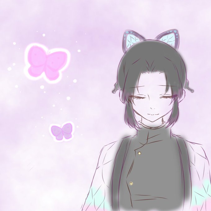 †┏┛ツバサ┗┓†さんがTwitterに投稿した胡蝶しのぶ(鬼滅の刃)のイラスト。