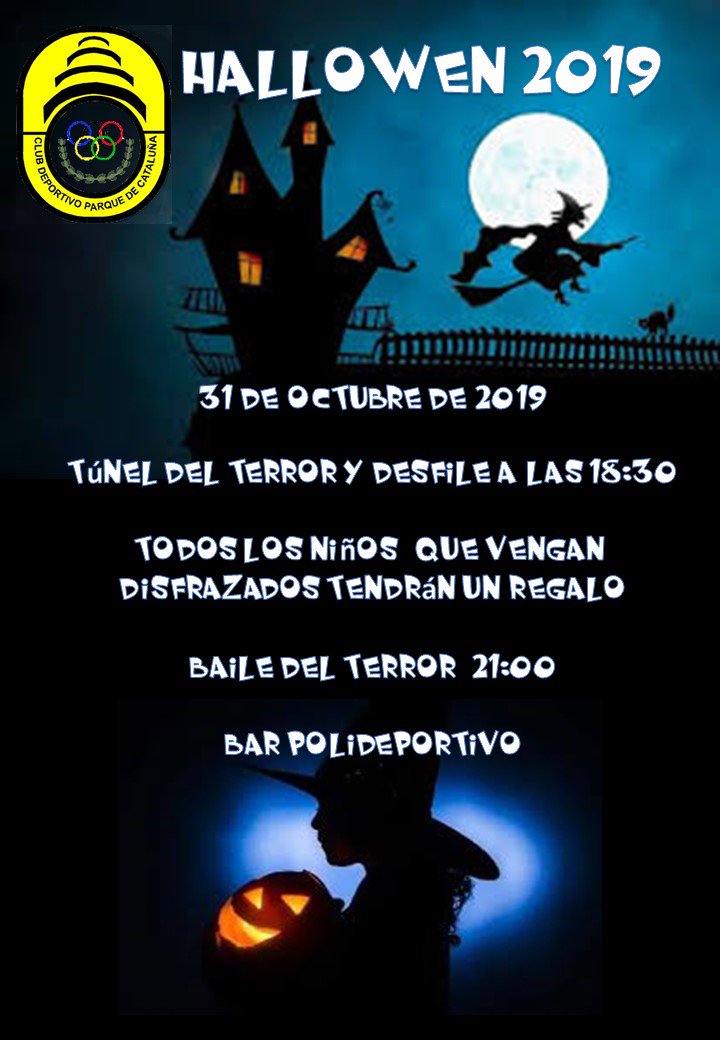 31 de octubre - Fiesta de Halloween en la Cafetería del Club.
18:30 h - Tunel del Terror y Desfile de Disfraces 
21:00 h - Baile del Terror
Brujas, momias, vampiros...¡¡os estaremos esperando!!