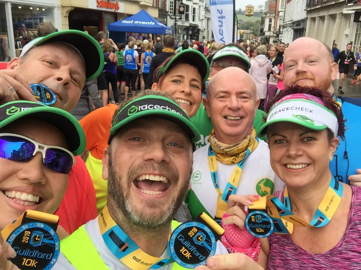 <a href="/runr_uk/">Runr</a> Pacing sub 60 with the lovely and lively <a href="/runningmammacat/">Cat</a> at #Guildford10K yesterday. Was such a fun day with <a href="/racecheck/">racecheck.com</a> 😁 #runr #medalmonday