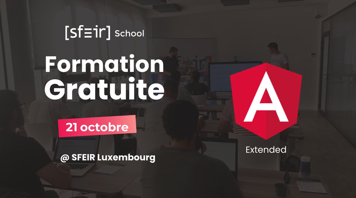 SFEIRLux's tweet photo. Approfondis tes connaissances sur #Angular avec 
@Nicooss54 ! Le 21 octobre, @SFEIRLux te propose une #SFEIRSchool qui te permettra de travailler sur les tests unitaires et la gestion des state. Intéressé ? Inscris-toi dès maintenant à l'adresse : zandona.r@sfeir.com ! 🎓🅰️ https://t.co/xcgTm6qoFq