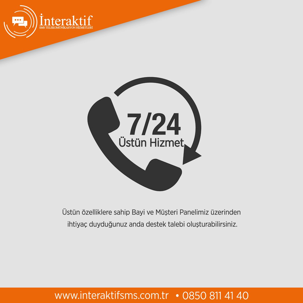 interaktifsmstr's tweet photo. 7 / 24 Üstün Hizmet 
Üstün özelliklere sahip Bayi ve Müşteri Panelimiz üzerinden ihtiyaç duyduğunuz anda destek talebi oluşturabilirsiniz.

https://t.co/gODMEYu9d1 Adresinden Ulaşabilirsiniz.
#sms #toplusms #toplusmsyolla @alondanbilisim https://t.co/9Y8gCPK2AI