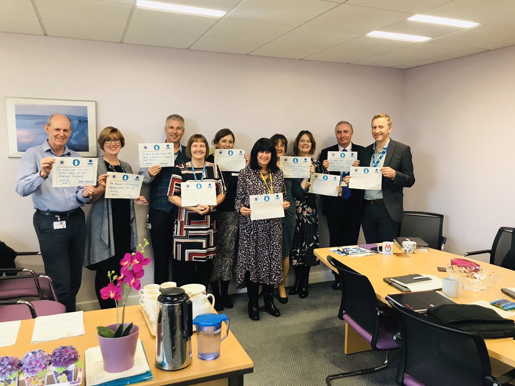Corporate management team @QEGateshead with their pledges for #AHPsDay
