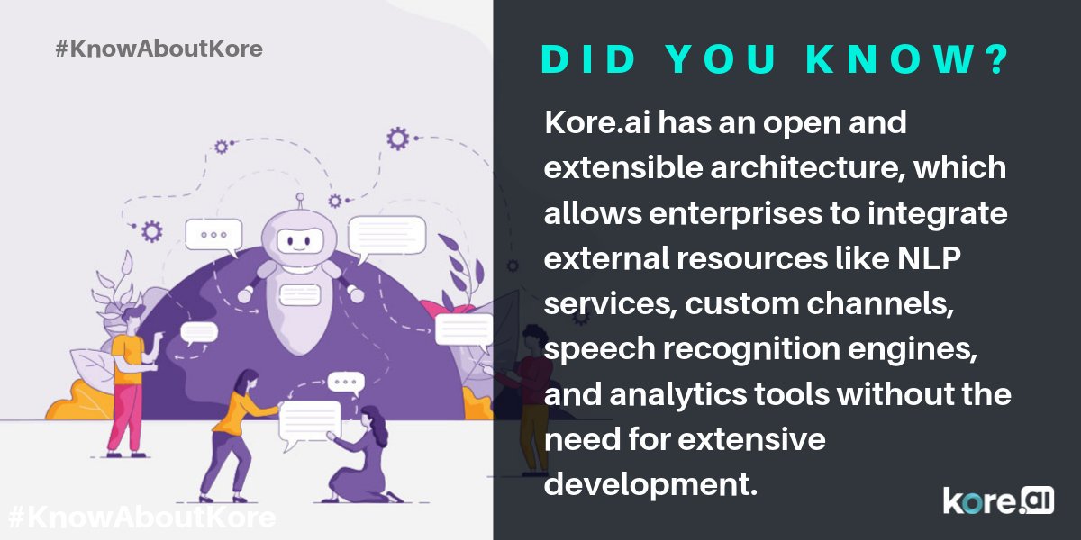 koredotai's tweet photo. Ours is a robust enterprise Chatbot Platform with an open architecture.
Learn more https://t.co/mNyl0Sr5us
#KnowAboutKore #BotPlatform #ConversationalAI #BotDevelopment #ArtificialIntelligence https://t.co/An5l6TQSVR