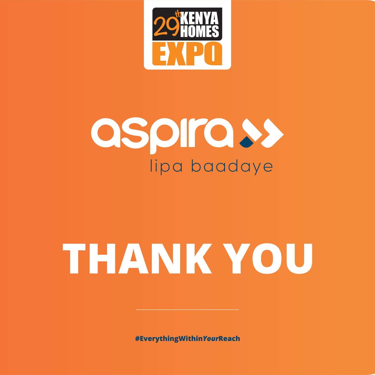 AspiraKenya's tweet photo. A big thank you to all who visited our booth at the #KenyaHomesExpo. We enjoyed interacting with you and were delighted to introduce you to our #LipaBaadaye installment plan. https://t.co/WiNCn2rzYX