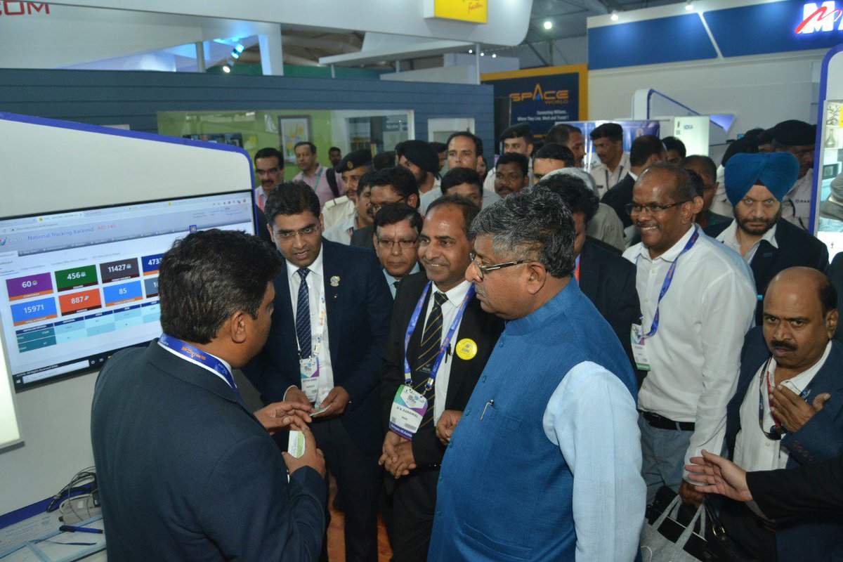 BSNLCorporate's tweet photo. Shri Ravi Shankar Prasad @rsprasad, Hon'ble Minister of Communications, Law and Justice and Electronics &amp; Information Technology visited the #BSNL stall #IMC2019. It is our privilege  to have him. Entire team BSNL is motivated and encouraged by his visit. #BSNLatIMC @exploreIMC https://t.co/lQArovWXNB